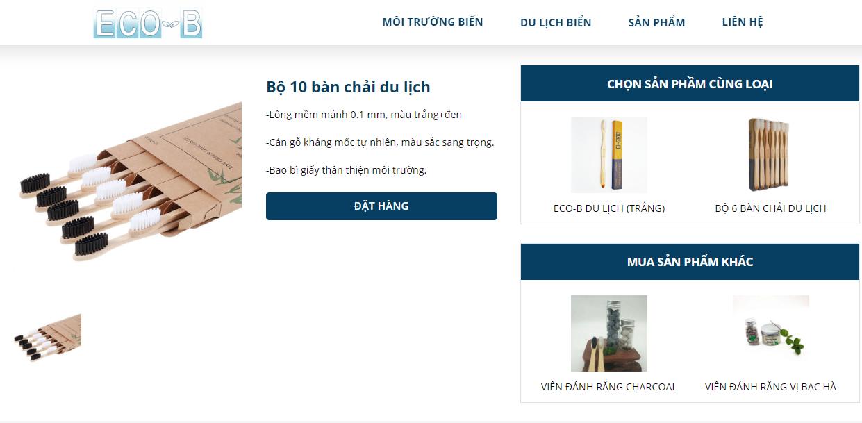 Mẫu website bán sản phẩm thân thiện môi trường